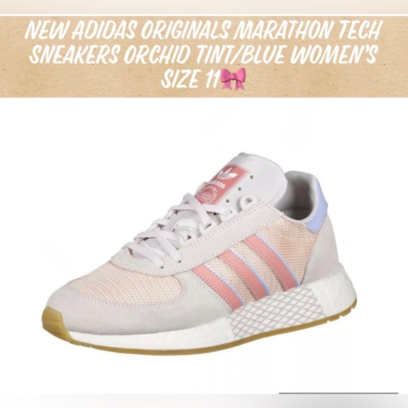 New! Adidas Originals Marathon TechSneakers Orchid Tint/Blue